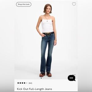 Madewell Mid Rise Kick Out Jeans Womens27 Blue Stretch Denim Western Bootcut